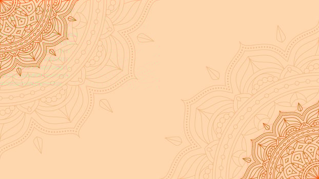 Luxurious Orange Peel Lotus Mandala Simple Blank Vector Background