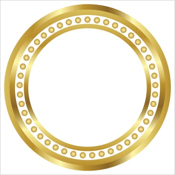 Golden circle frame text box with gold award ribbon icon anniversary badge vector