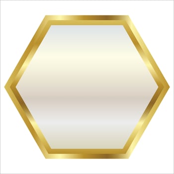 Polygon golden frame with border vector