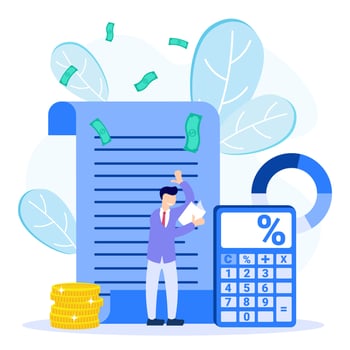 Illustration vector graphic cartoon character of company activity report