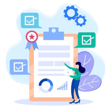 Illustration vector graphic cartoon character of quality control