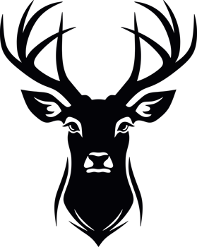 Black Deer Head Icon png