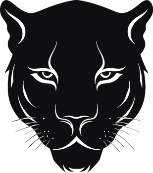 Black panther head illustration png