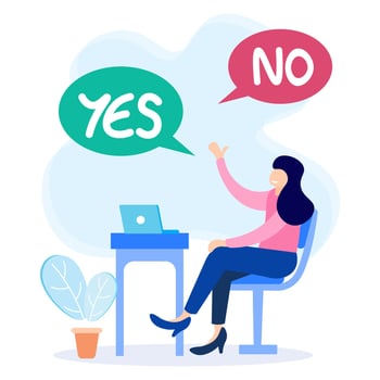 Illustration vector graphic cartoon character of yes or no