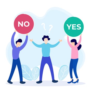 Illustration vector graphic cartoon character of yes or no