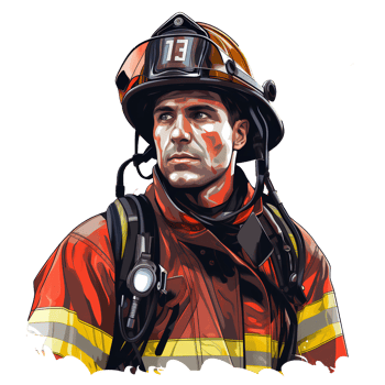 firefighter cartoon ai generative png