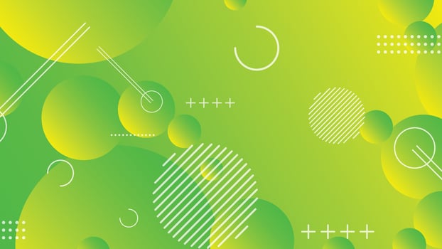 Green and yellow abstract circle gradient modern graphic background vector