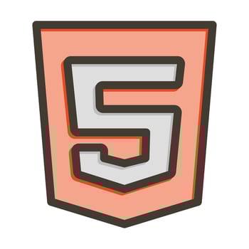Html 5 Vector Thick Line Filled Colors Icon For Personal And Commercial Use.