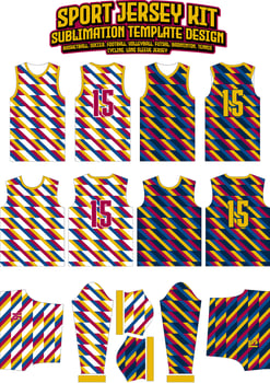 Diagonal Stripes Jersey Design Sportswear Layout Template vector