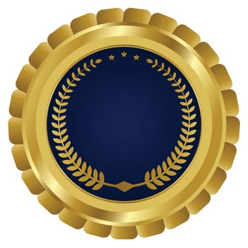 Gold medal set badge vector the best award