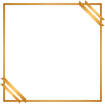 Rectangle golden frame border png