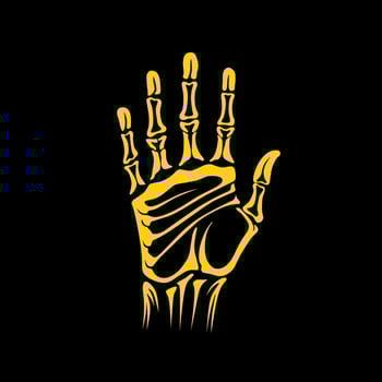 gold hand design illustration on black background vector