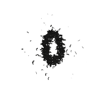 Static  Halloween Typeface Formed Of Flying Bats with alpha the character 0 png