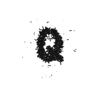 Static  Halloween Typeface Formed Of Flying Bats with alpha the character Q png