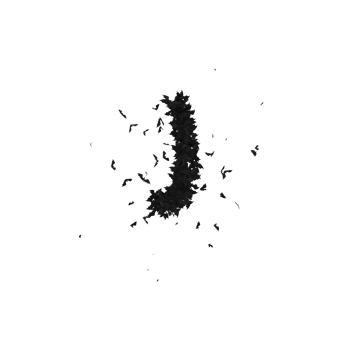 Static  Halloween Typeface Formed Of Flying Bats with alpha the character bracket png