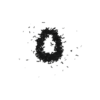 Static  Halloween Typeface Formed Of Flying Bats with alpha the character O png