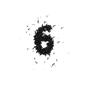 Static  Halloween Typeface Formed Of Flying Bats with alpha the character 6 png