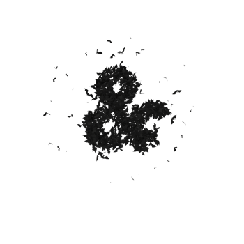 Static  Halloween Typeface Formed Of Flying Bats with alpha the character ampersand png
