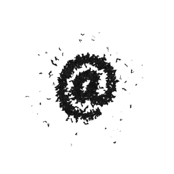 Static  Halloween Typeface Formed Of Flying Bats with alpha the character AT png