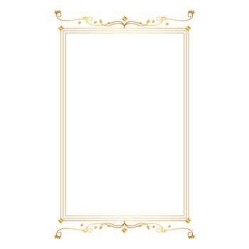 Vintage Rectangle golden frame border png