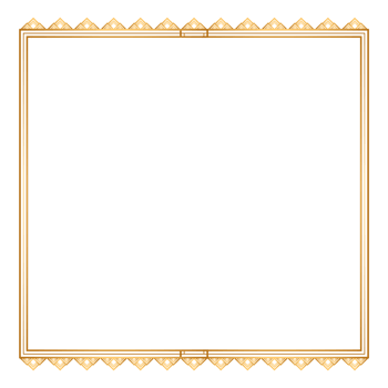 Luxury golden rectangle corner certificate border pattern line photo thai frame islamic wedding invitation background png