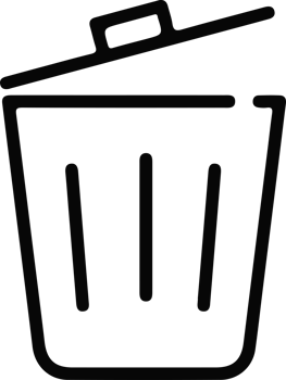 Trash can icon, Delete symbol flat style png