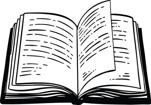 open book for reading icon symbol hand drawn vector