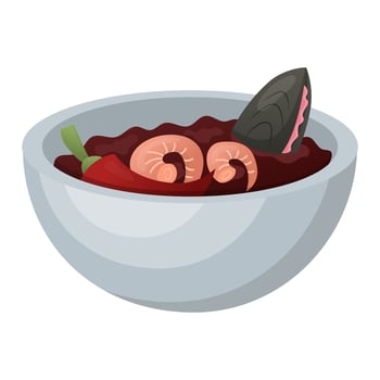 Spicy tom yam soup. vector illustration.