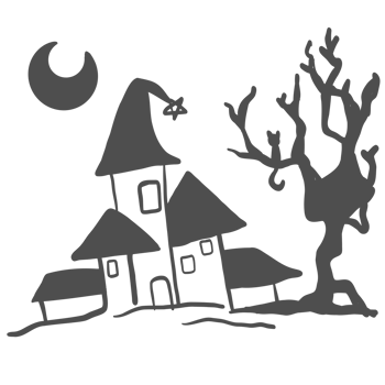 The house in halloween night. png