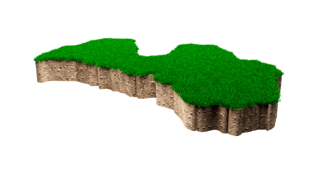 Latvia Map soil land geology cross section with green grass and Rock ground texture 3d illustration png