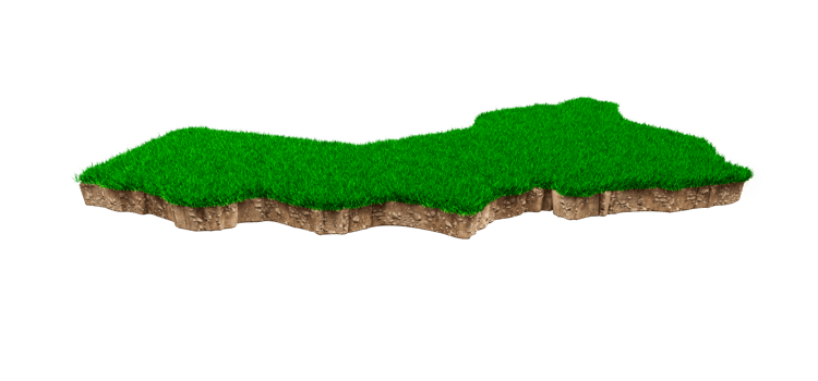 Oman Map soil land geology cross section with green grass and Rock ground texture 3d illustration png