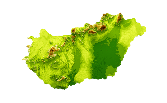 Hungary Map  3d illustration png