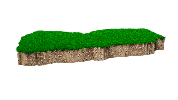 Yemen Map soil land geology cross section with green grass and Rock ground texture 3d illustration png