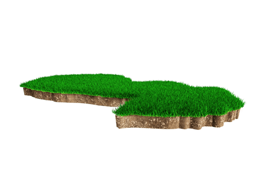 Paraguay map soil land geology cross section with green grass and Rock ground texture 3d illustration png