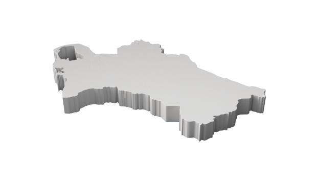 Turkmenistan 3D map Geography Cartography and topology  3D illustration png