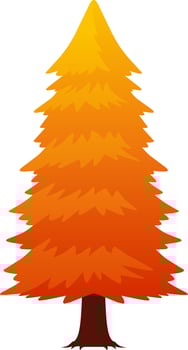 Autumn pine vector icon. Fall season pine icon with gradient color. Fall season pine tree for autumn icon, sign, symbol or decoration. Christmas tree in autumn for design forest and plant