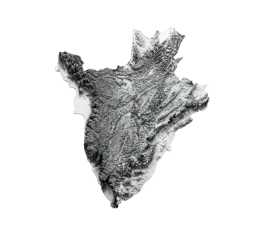 Burundi Map Burundi Flag Shaded relief Color Height map 3d illustration png