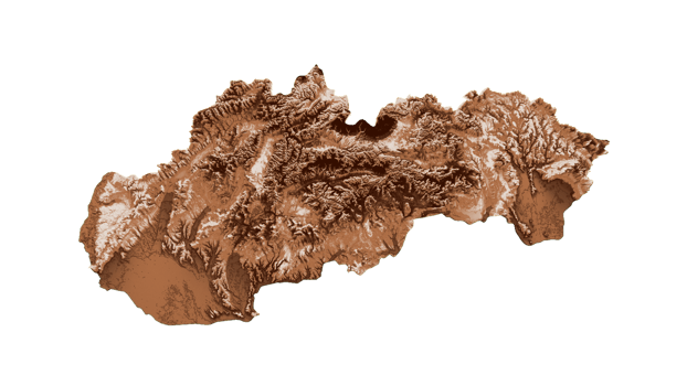 Map of Slovakia in old style, brown graphics in a retro style Vintage Style. High detailed 3d illustration png