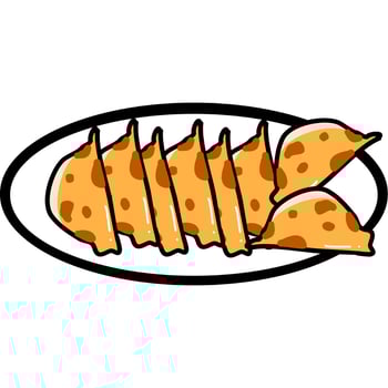 gyoza cartoon in icon style vector