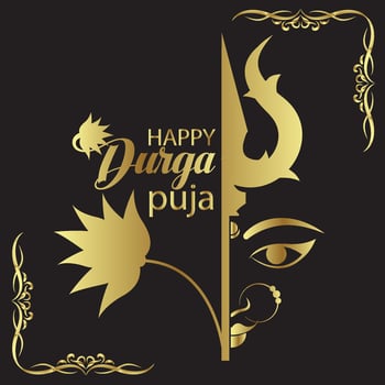 Happy Durga Puja Illustration Background Design vector