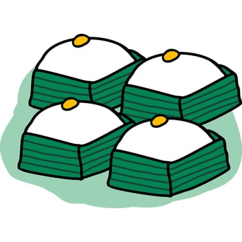 Kanom tako cartoon in icon style vector
