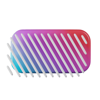 Rectangle shape, red blue gradient 3d rendering. png