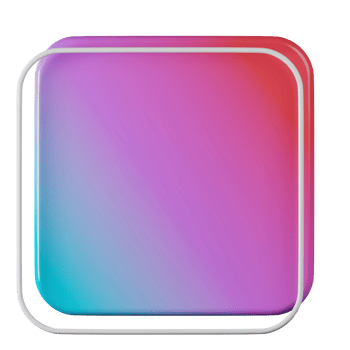 Square shape, red blue gradient 3d rendering. png