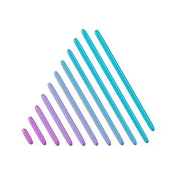 Triangle shape, red blue gradient 3d rendering. png