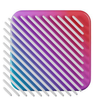 Square shape, red blue gradient 3d rendering. png