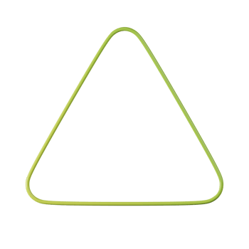 Triangle shape, yellow green gradient 3d rendering. png