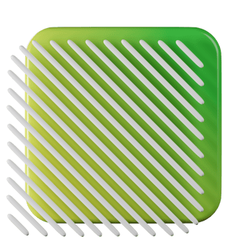 Square shape, yellow green gradient 3d rendering. png