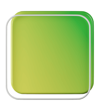 Square shape, yellow green gradient 3d rendering. png