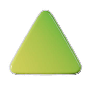Triangle shape, yellow green gradient 3d rendering. png