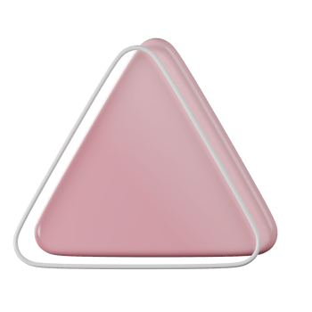 Triangle shape, pink gradient 3d rendering. png